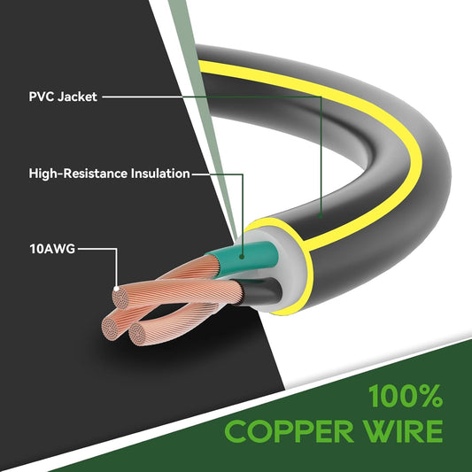 30 Amp RV Cord - Black&Yellow - 25 ft (Locking)