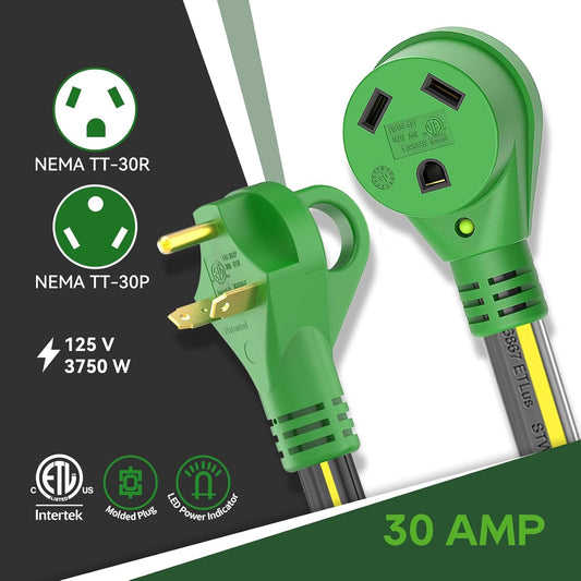 30 Amp RV Extension Cord - Black&Yellow - 25 ft